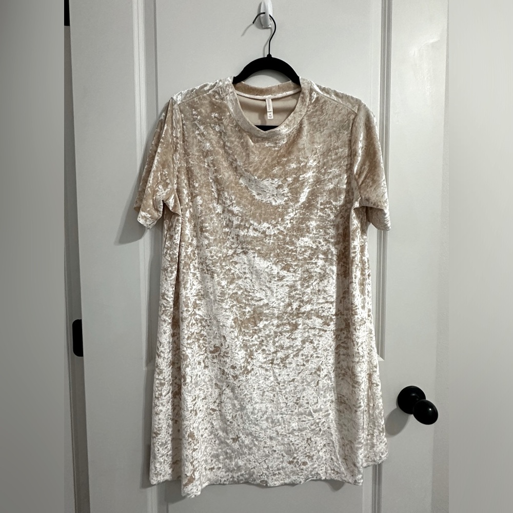 Xhiliration Velvet Champagne Dress